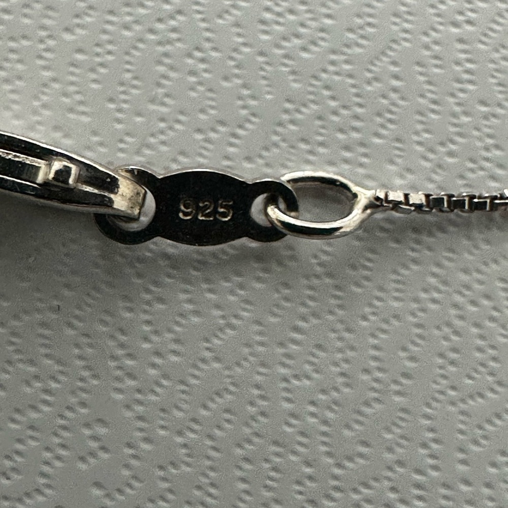 Lab-Created Blue & White Sapphire with Sterling Silver 18” Necklace /Pendant NIB - Picture 3 of 6